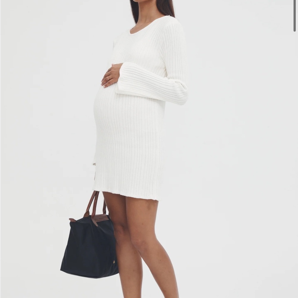 Legoe Heritage Pink Scoop Neck Bell Sleeve Dress (Maternity)